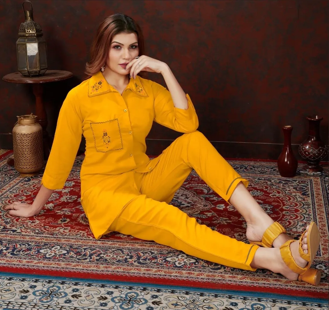 Yellow Cotton Co-ord set